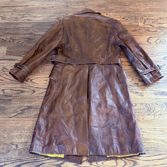 Vintage Leathercraft Process in New York Co. Real Leather Trench Coat Belt Sz 38 - Picture 2 of 6